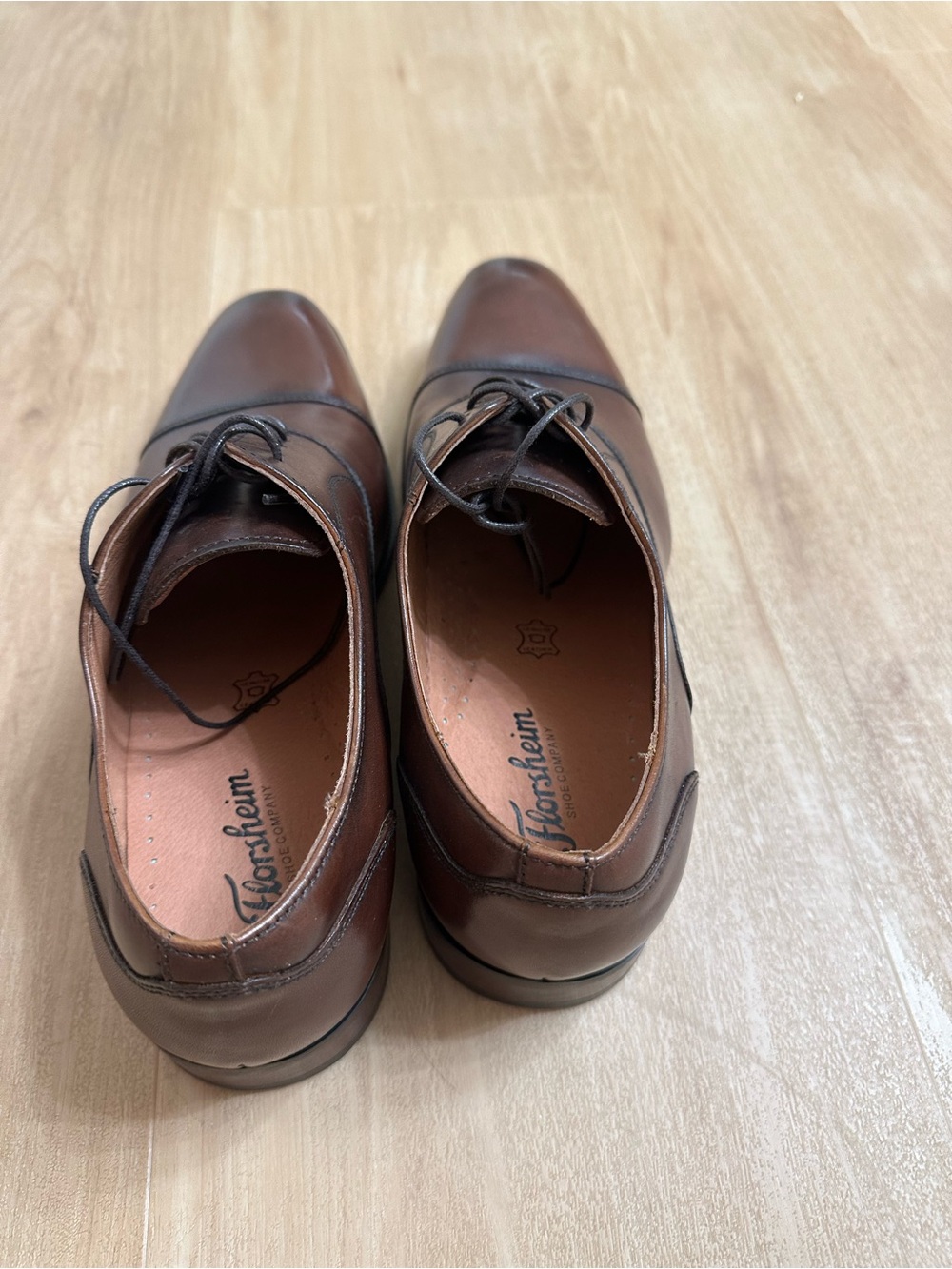Florsheim Brown Leather Cap-Toe Derby Dress Shoes - Picture 8 of 11